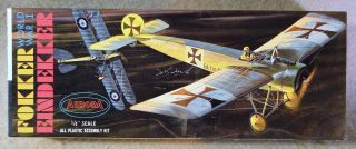 Aurora 1/4 " Scale German Fokker Eindekker Rare Vintage Plastic Model Kit