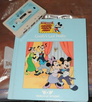 Vintage Worlds Of Wonder Talking Mickey Mouse Book & Cassette - Goofys Last Waltz