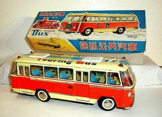 China Tin Toy.  Me 720 Touring Bus (b/o) 13 " Mib Unique Actions