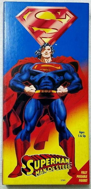 Vintage 1996 Kenner Superman Man Of Steel Fully Pose - Able Figure Minmp Minmb Mib