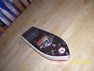 1950 ' s Battery Operated Wooden Toy boat - JAPAN - 10 