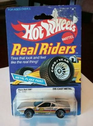 Hot Wheels Real Riders " Racebait 308 " Ferrari Gyg Carded 1982.