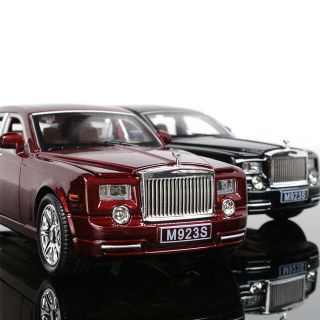 1:24 Rolls - Royce Phantom Metal Diecast Model Car Toy Sound&Light Red 2
