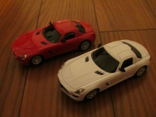 Agm 1/43 Scale Slot Cars Mercedes Benz Sls Amg Red & White Detailed
