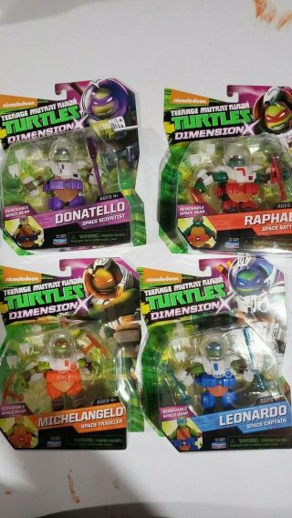 Teenage Mutant Ninja Turtles Nickelodeon Dimension X Set Of 4 Tmnt Leo Raph
