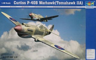 Trumpeter 1:48 Curtiss P - 40 B Warhawk (tomahawk Iia) Plastic Model Kit 02807u