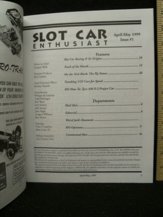 (1) SLOT CAR ENTHUSIAST - PREMIER ISSUE - APRIL / MAY 1999 2