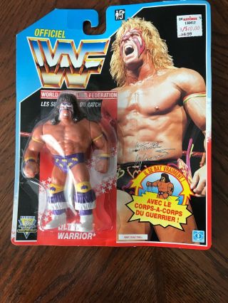Wwf Ultimate Warrior Hasbro 1991 Wrestling Action Figure Purple Trunks French