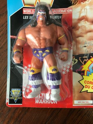 WWF Ultimate Warrior Hasbro 1991 Wrestling Action Figure Purple Trunks French 2