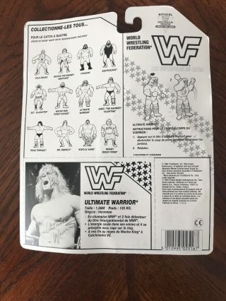 WWF Ultimate Warrior Hasbro 1991 Wrestling Action Figure Purple Trunks French 5