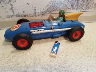 Large Tin Toy Battery Operated Tomiyama Racing Car,  Indy 500
