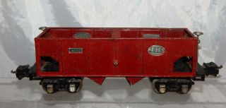 Prewar Lionel Train 2816 Red Hopper 1938 - 42 Automatic Box Couplers Operating Bay