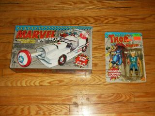 1990 Toy Biz Marvel Superheroes Captain America Coupe,  1991 Thor Smashing Hammer