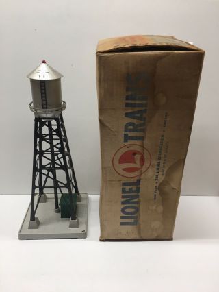 Vintage Lionel 193 Black Industrial Water Tower With Blinking Light & Box Rare