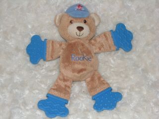 Bright Starts Rookie Baseball Stuffed Plush Teddy Bear Rattle Teether Toy Baby