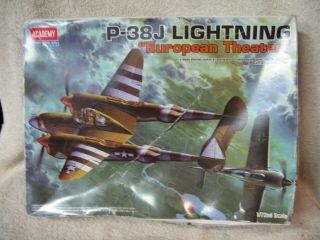Academy 1/72nd Scale P - 38j Lightning " European Theater " Model Kit 12405