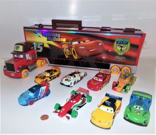Disney Pixar Cars Carnival Cup Mack Carrier Complete Set,  Hard To Find,  8 Diecas