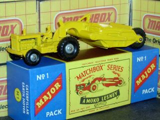 Matchbox Moko Lesney Caterpillar Earth Mover M - 1 - A Major Pack Vnm & Crafted Box