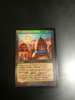 City Of Brass Foil Dci Signed By Mark Tedin Mtg Magic