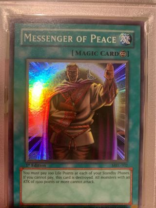 Yu - Gi - Oh PSA 10 Messenger Of Peace MRL - 102 2002 Gem Magic Ruler 3
