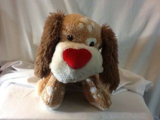 Absolutley Adorable Dan Dee Collectors Tan Dog With White Spots Plush 12 " Tall.
