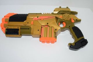 Nerf Lazer Tag Phoenix Ltx Gold Blaster W/ Barrel Attachment & Pinpoint Scope