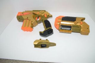 Nerf Lazer Tag Phoenix LTX Gold Blaster W/ Barrel Attachment & Pinpoint Scope 3