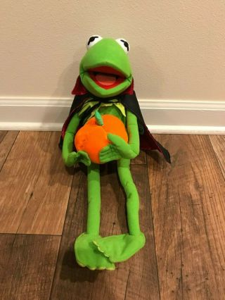 Kermit The Frog 16 " Plush W/ Tags,  Pumpkin.  Cape,  Halloween,  The Muppets