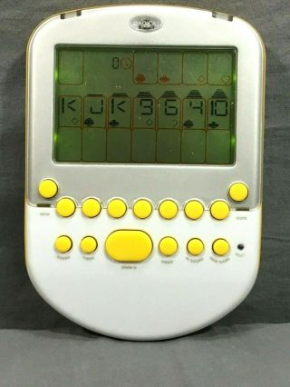 2008 Radica Big Screen Solitaire Electronic Handheld Travel Game Lighted Yellow