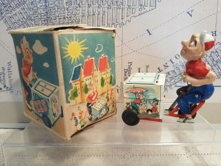 1950 ' S US ZONE GERMANY Rühl Ruhl Rueuhl Tn Ice cream EIS vendor - Wind up - OrgBox 2