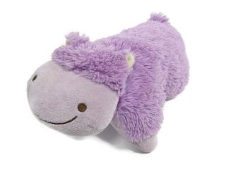 Pillow Pet Pee Wee Purple Hippo Plush Toy 12 " Wide Foldable Kids Animal