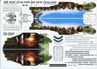 Pas Decals 1:144 Boeing 777 - 300er Air Zealand " Hobbit " Decal 777300 - Xxu