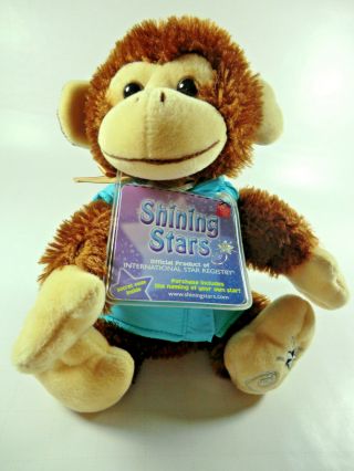 Shining Stars Monkey Stuffed Plush W/tags Star Registry Give Them A Star