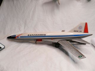 1960s Boeing 733 Supersonic Yonezawa Japan Battery Operated Airplane 4