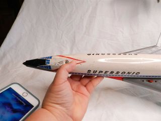1960s Boeing 733 Supersonic Yonezawa Japan Battery Operated Airplane 8