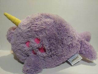 Squishable Narwhal Purple Pink Unicorn Whale Plush Pillow 18”,  So Soft & Cute 3
