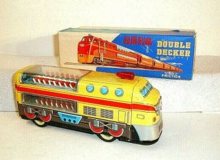 China Tin Toy Mf 136 Double Decker Train (f) 8 " Mib