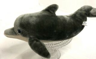 Sea World 19 " Dark Grey Dolphin Plush Stuffed Animal Sea World