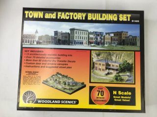 Woodland Scenics N Scale Town And Factory Building Set S1485