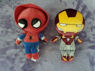 Set Of 2 Funko Spider - Man Homecoming Hero Plushies Spidey & Iron Man Plush