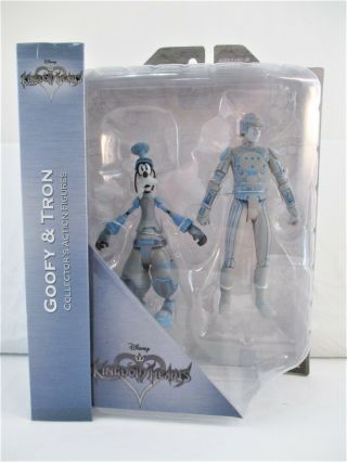 Disney Kingdom Hearts Goofy & Tron Figure Set Moc Diamond Select