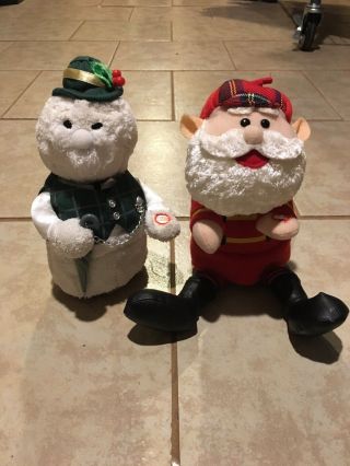 Rudolph The Red Nosed Reindeer 1992 Santa & Snowman Figures Functional Gemmy