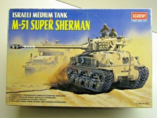 Academy 1:35 Scale M - 51 Sherman Israeli Tank Model Kit - - Kit 1373
