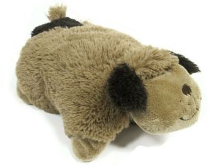 Pillow Pet Pee Wee Brown Dog Plush Toy 11 " Wide Foldable Kids Stuffed Animal