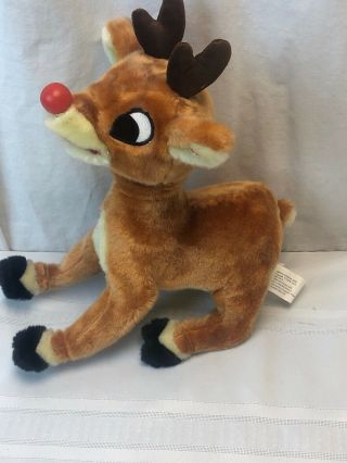 Vintage Rudolph The Red Nosed Reindeer Head Turning Singing Animated Toy Gemmy