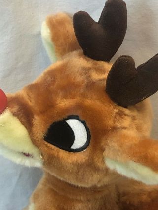 Vintage Rudolph The Red Nosed Reindeer Head turning Singing Animated Toy Gemmy 2