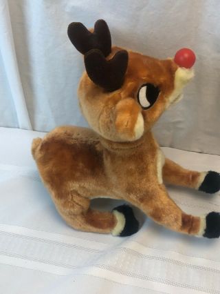 Vintage Rudolph The Red Nosed Reindeer Head turning Singing Animated Toy Gemmy 4
