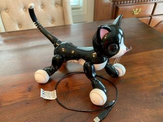 Zoomer Kitty Interactive Cat - Black & White Spin Master W Charge Cord