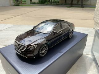 2018 Mercedes Benz S Class Amg Line Ruby Black 1/18 Diecast Car By Norev 183483