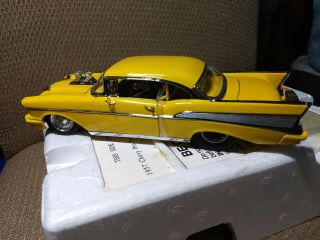 1957 Chevy Pro Street " Bel Air " Hardtop Danbury Diecast,  Yellow,  1:24 Scale